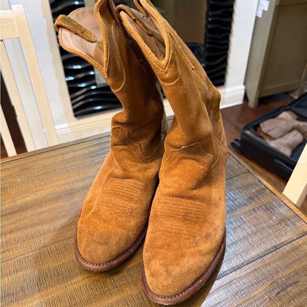 Tecovas Men's Brown Suede Cowboy Boots